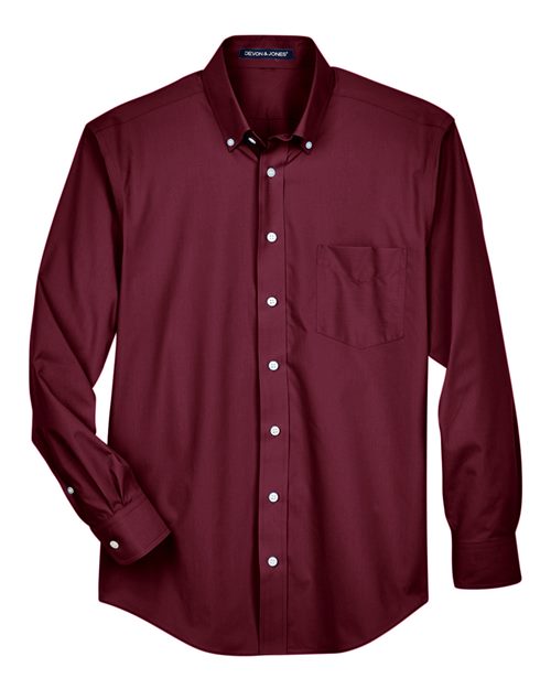 Men's Crown Collection® Broadcloth Woven Dress Shirt - Burgundy