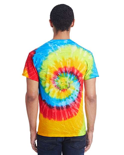 Unisex Multi-Color Tie-Dyed T-Shirt - Pastel Neon