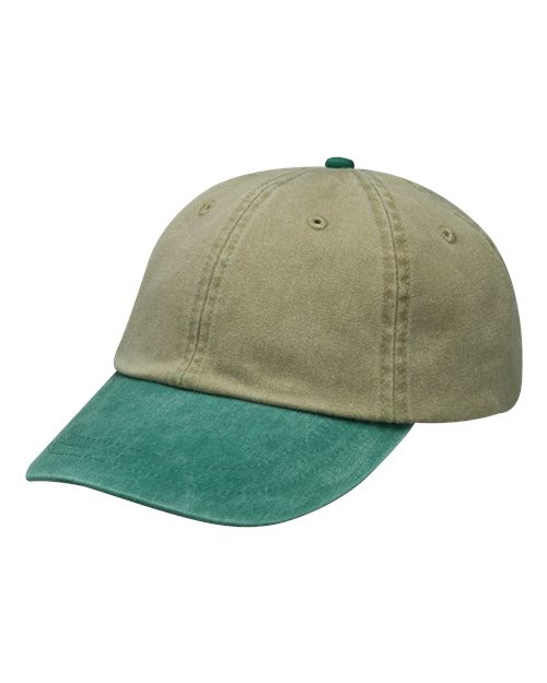 Optimum Pigment-Dyed Dad Hat - Khaki/ Forest