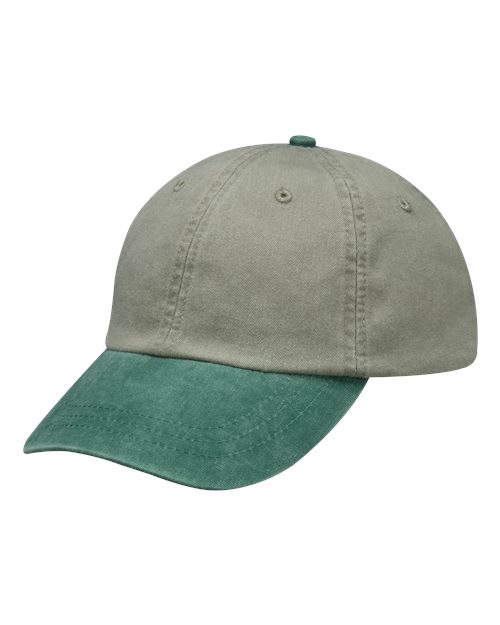 Optimum Pigment-Dyed Dad Hat - Stone/ Forest