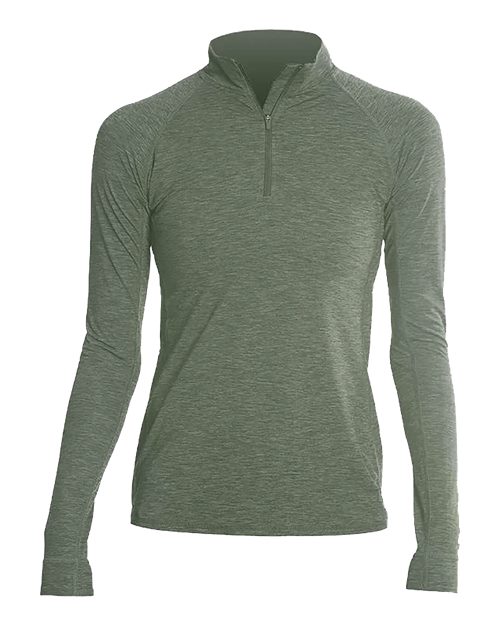 Women's Flight Tech Quarter-Zip Pullover - Dark Olive Heathered