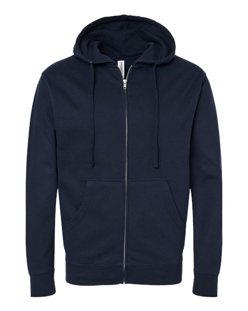 Unisex Midweight Full-Zip Hooded Sweatshirt - Classic Navy