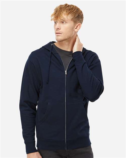 Unisex Midweight Full-Zip Hooded Sweatshirt - Classic Navy