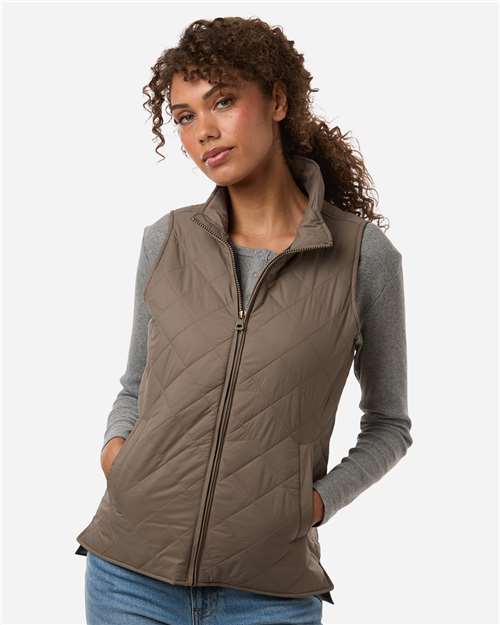 Women's Vintage Diamond Quilted Vest - Driftwood