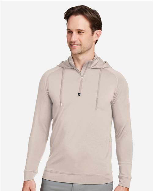 Unisex Vandyke Quarter-Zip Hooded Pullover - Tan
