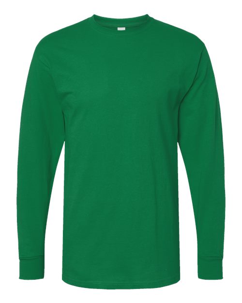 Unisex Gold Soft Touch Long Sleeve T-Shirt - Fine Kelly Green