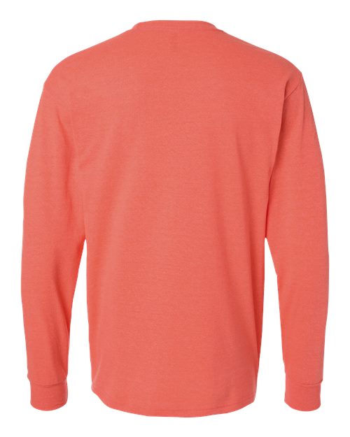 Unisex Gold Soft Touch Long Sleeve T-Shirt - Heather Coral