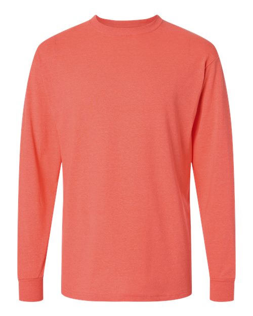 Unisex Gold Soft Touch Long Sleeve T-Shirt - Heather Coral