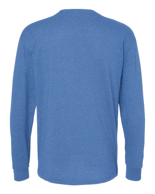 Unisex Gold Soft Touch Long Sleeve T-Shirt - Heather Royal