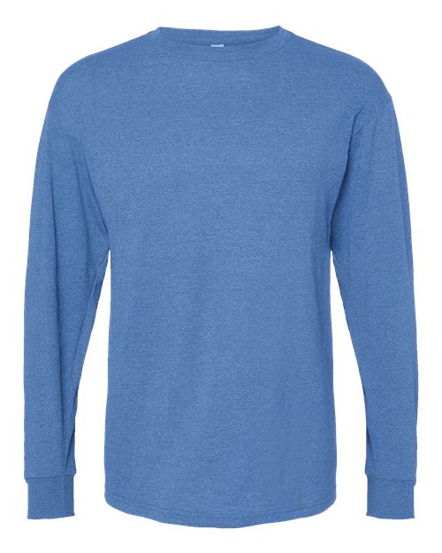 Unisex Gold Soft Touch Long Sleeve T-Shirt - Heather Royal