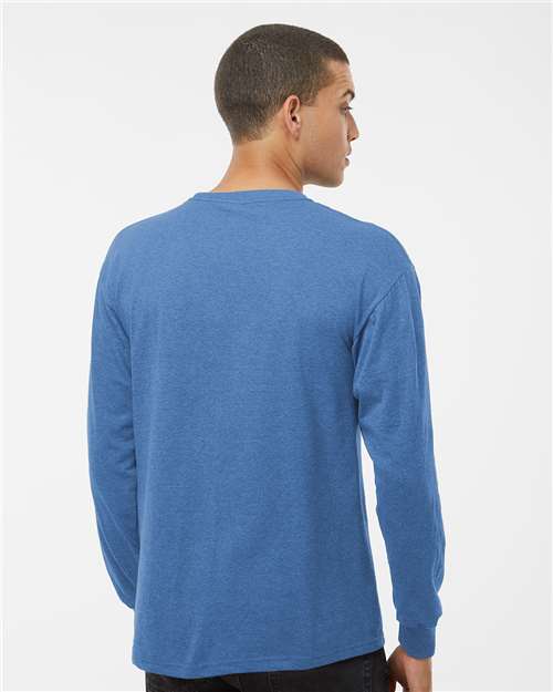 Unisex Gold Soft Touch Long Sleeve T-Shirt - Heather Royal