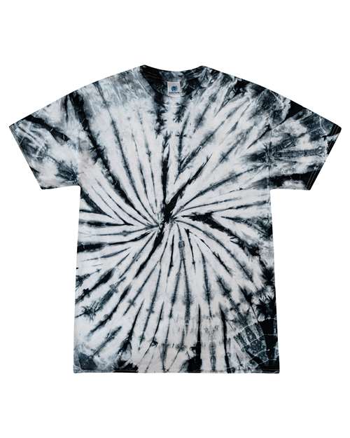 Unisex Multi-Color Tie-Dyed T-Shirt - White/ Black