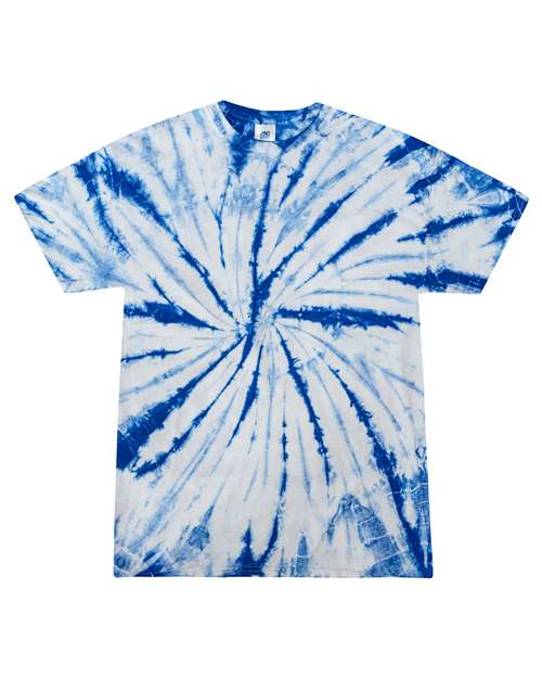 Unisex Multi-Color Tie-Dyed T-Shirt - White/ Royal