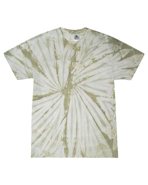 Unisex Multi-Color Tie-Dyed T-Shirt - Spider Olive