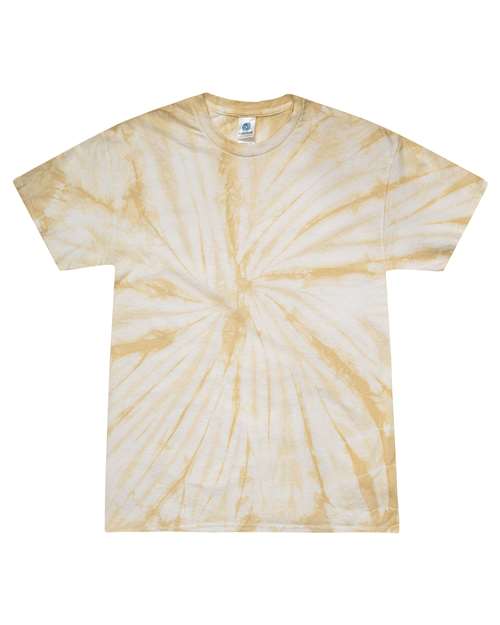 Unisex Multi-Color Tie-Dyed T-Shirt - Spider Mustard