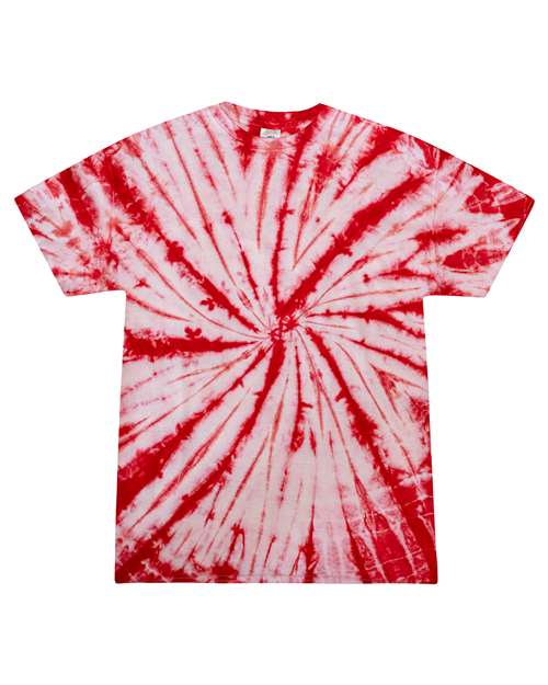 Youth Multi-Color Tie-Dyed T-Shirt - White/ Red