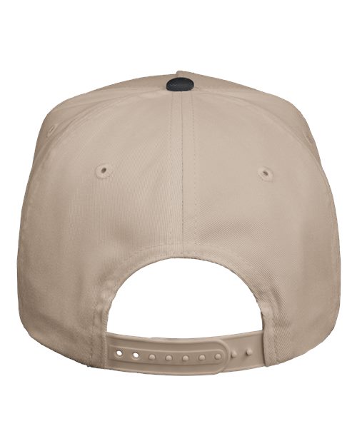 Five-Panel Twill Cap - Khaki/ Black