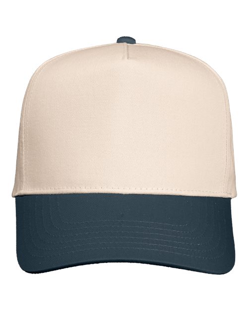 Five-Panel Twill Cap - Natural/ Charcoal