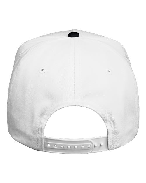 Five-Panel Twill Cap - White/ Black