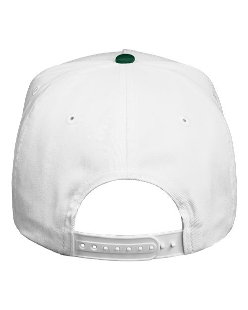 Five-Panel Twill Cap - White/ Forest