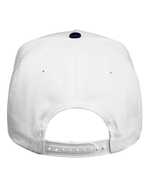 Five-Panel Twill Cap - White/ Navy