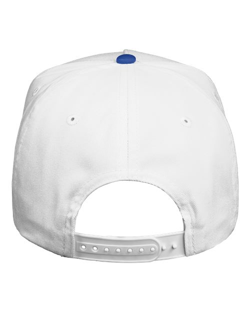 Five-Panel Twill Cap - White/ Royal