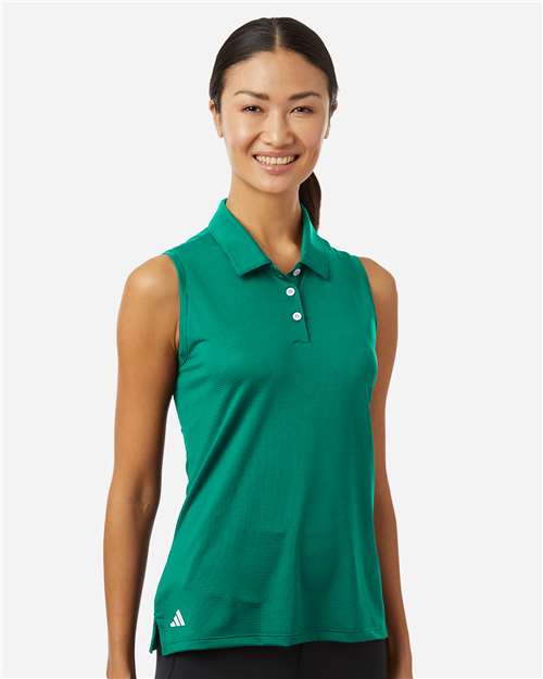 Women's Ottoman Sleeveless Polo - Pure Teal
