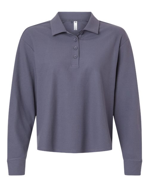 Women's Beyond Long Sleeve Loose Polo - Preloved Violet