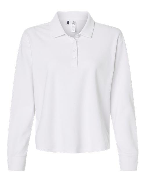 Women's Beyond Long Sleeve Loose Polo - White