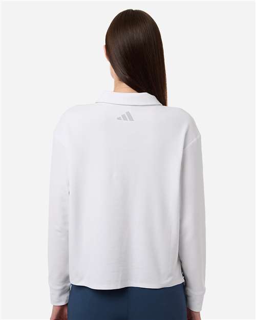 Women's Beyond Long Sleeve Loose Polo - White