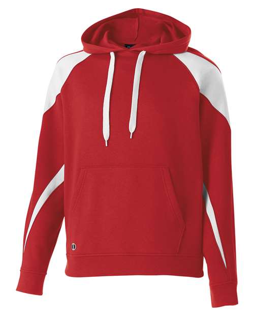 Youth Prospect Athletic Fleece Hooded Sweatshirt - Scarlet/ White