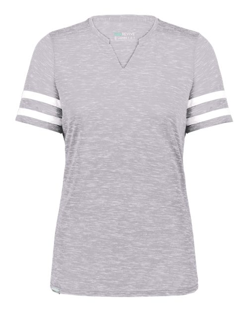 Women's Eco Revive™ Monterey V-Neck T-Shirt - Athletic Heather/ White