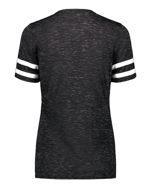 Women's Eco Revive™ Monterey V-Neck T-Shirt - Black Heather/ White