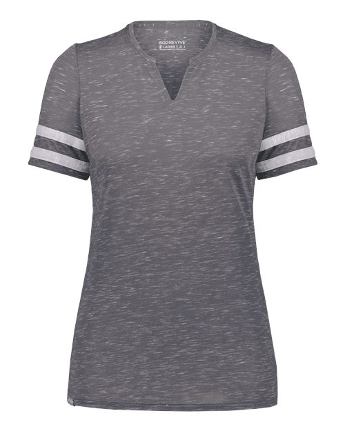 Women's Eco Revive™ Monterey V-Neck T-Shirt - Carbon Heather/ Athletic Heather