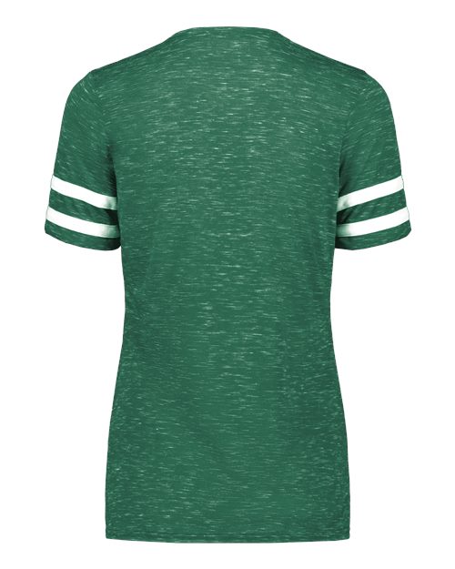 Women's Eco Revive™ Monterey V-Neck T-Shirt - Dark Green Heather/ White