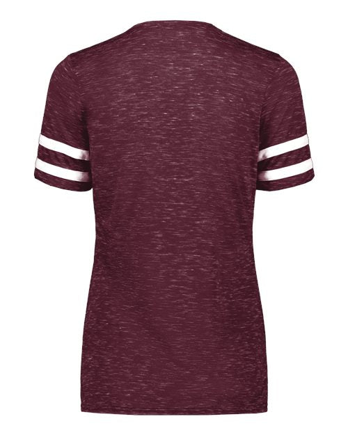 Women's Eco Revive™ Monterey V-Neck T-Shirt - Maroon Heather/ White