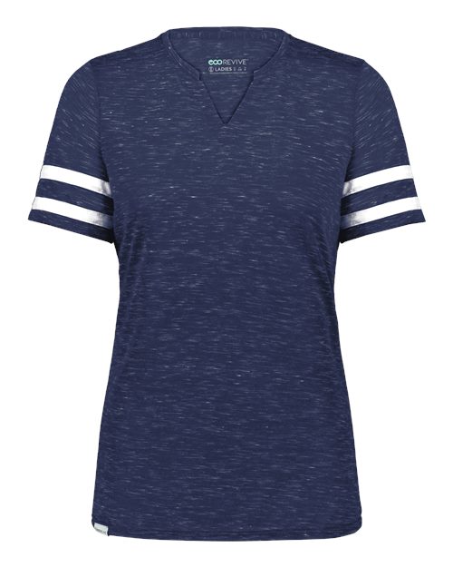 Women's Eco Revive™ Monterey V-Neck T-Shirt - Navy Heather/ White