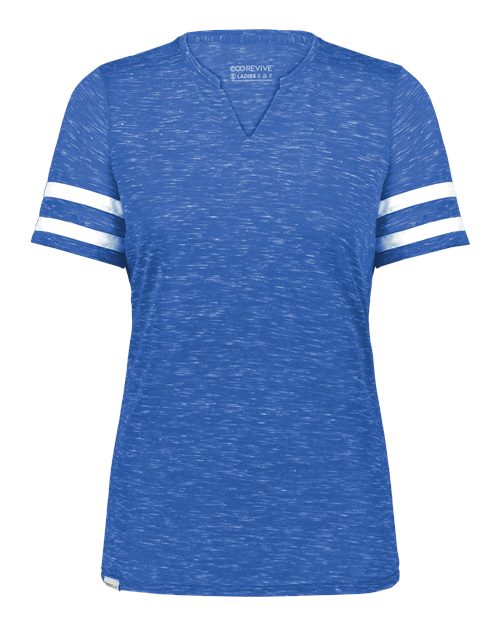 Women's Eco Revive™ Monterey V-Neck T-Shirt - Royal Heather/ White