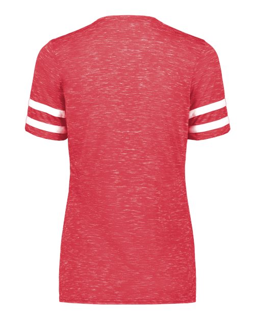 Women's Eco Revive™ Monterey V-Neck T-Shirt - Scarlet Heather/ White