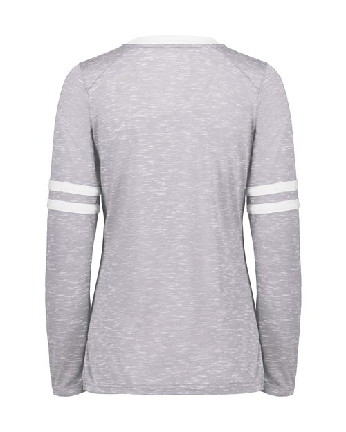 Women's Eco Revive™ Monterey Long Sleeve V-Neck T-Shirt - Athletic Heather/ White