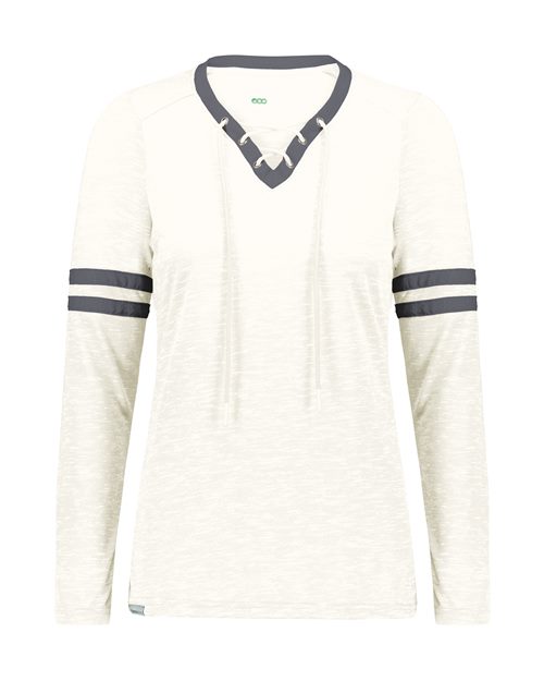 Women's Eco Revive™ Monterey Long Sleeve V-Neck T-Shirt - Birch Heather/ Athletic Heather