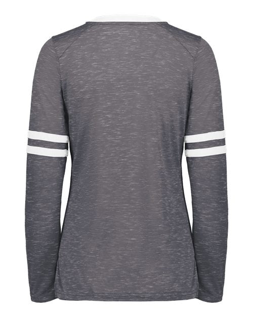 Women's Eco Revive™ Monterey Long Sleeve V-Neck T-Shirt - Carbon Heather/ Athletic Heather