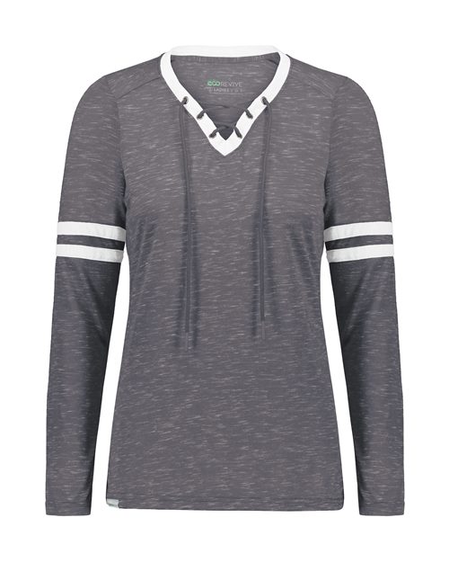 Women's Eco Revive™ Monterey Long Sleeve V-Neck T-Shirt - Carbon Heather/ Athletic Heather