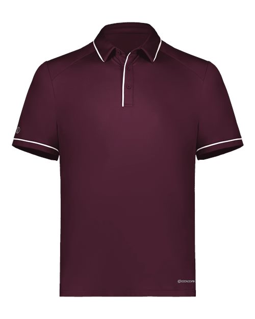 Men's CoolCore® Polo - Maroon/ White