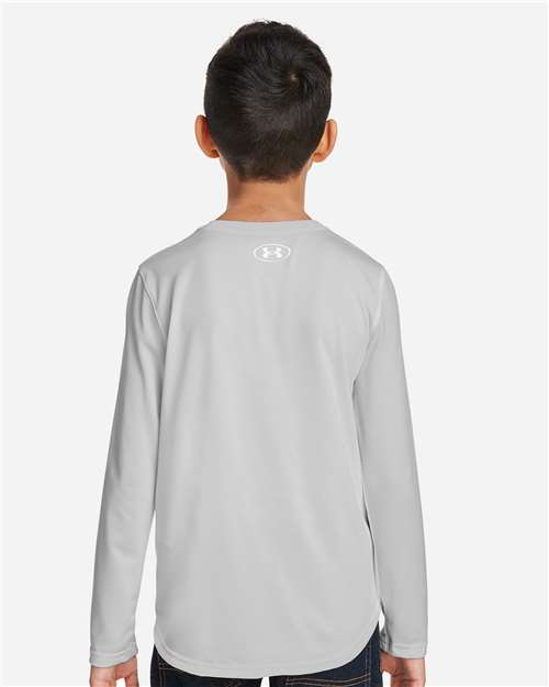 Youth Tech™ Team Long Sleeve T-Shirt - Mod Grey Light Heather/ White