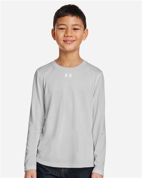 Youth Tech™ Team Long Sleeve T-Shirt - Mod Grey Light Heather/ White