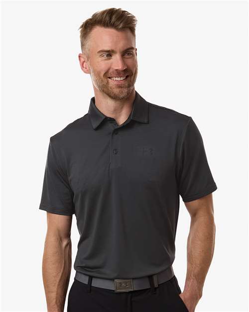 Men's Playoff 3.0 Stripe Polo - Black/ Pitch Grey