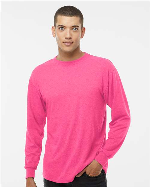 Unisex Gold Soft Touch Long Sleeve T-Shirt - Neon Pink