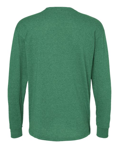 Unisex Gold Soft Touch Long Sleeve T-Shirt - Heather Kelly Green