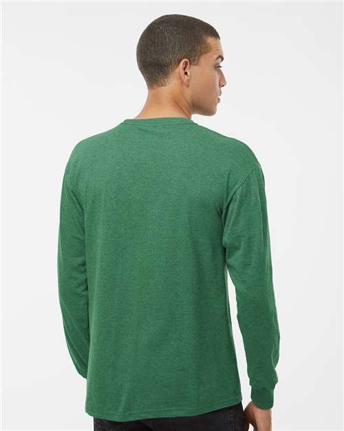 Unisex Gold Soft Touch Long Sleeve T-Shirt - Heather Kelly Green